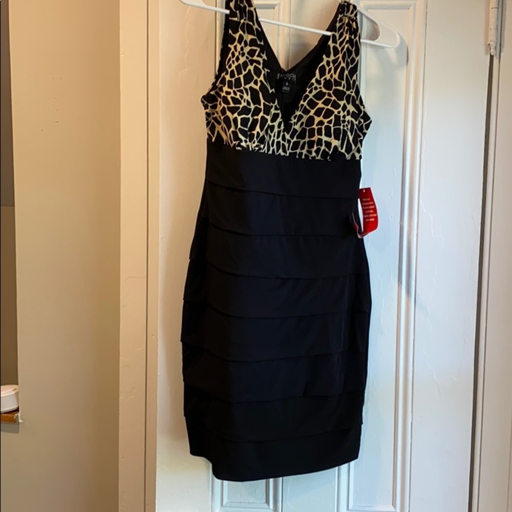 Black and leopard print dress